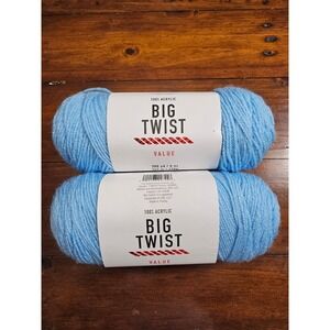 Big Twist Value 100 Percent Acrylic Yarn Cornflower Blue‎ Medium Weight 6 oz